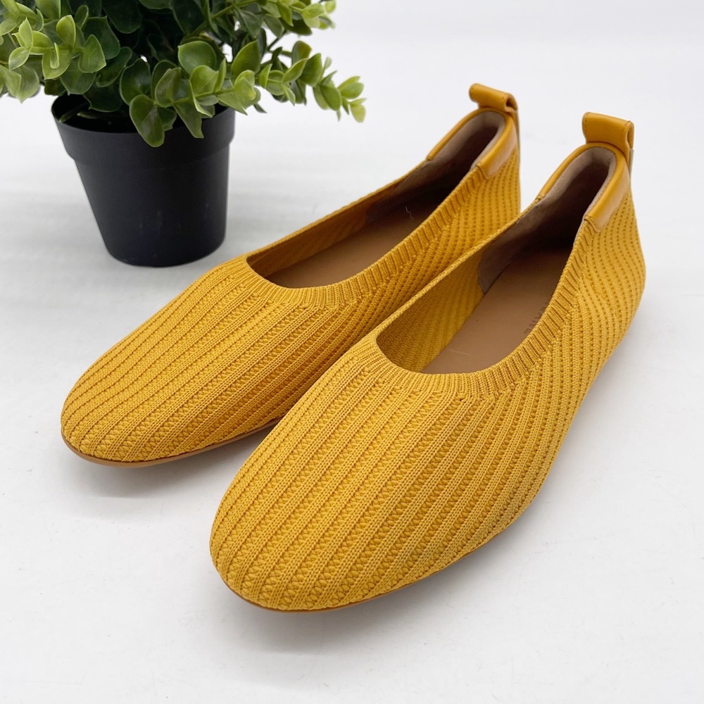 Everlane Womens The Day Glove in ReKnit Mustard Yellow Flats Size 7.5 Balletcore - Picture 2 of 12